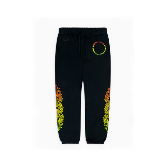 Joggers Gradient Multi Color Logo Black | Chrome Hearts