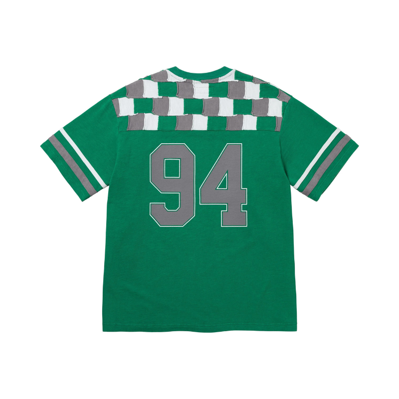 Football Top SUPREME Patchwork Yoke Green