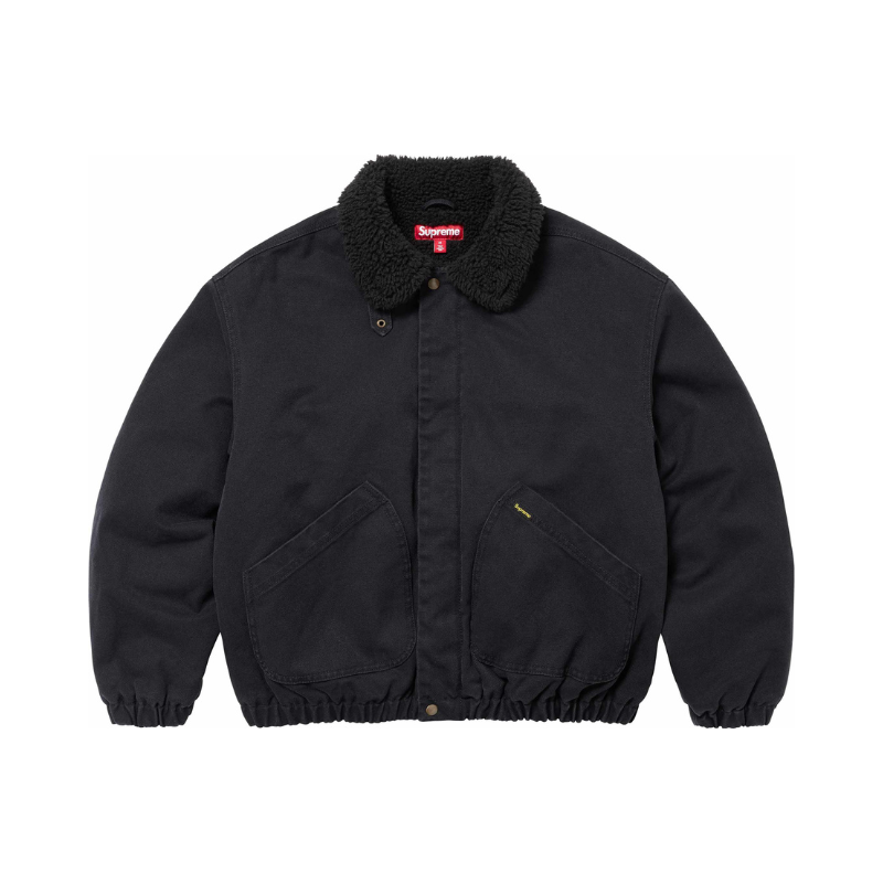 Bomber Jacket SUPREME Faux Shearling Lined Black