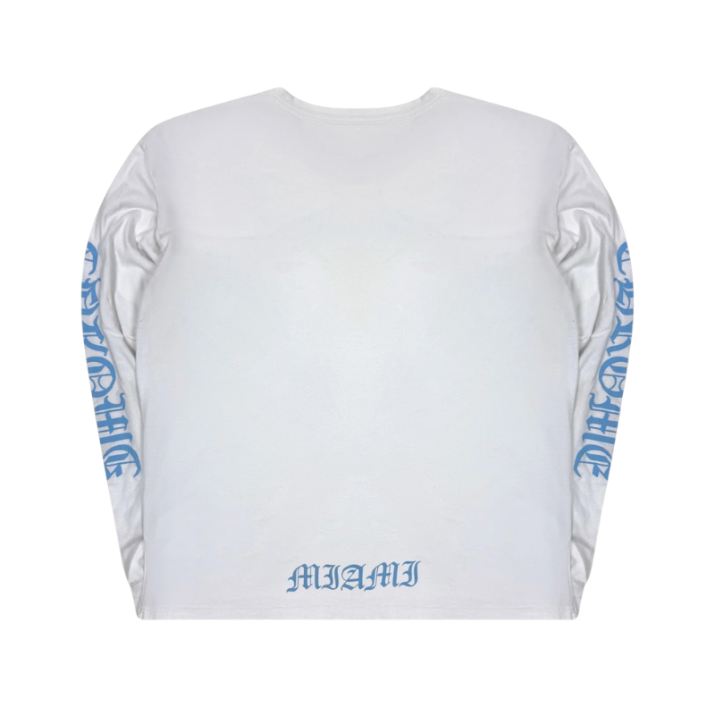 Longsleeve Miami Exclusive White Blue | Chrome Hearts