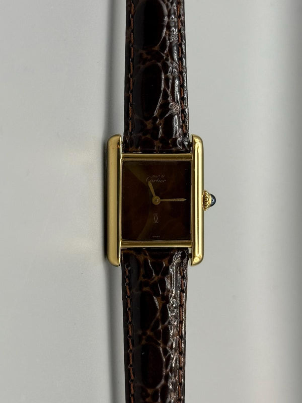 Watch Tank Must Vermeil Cadran Wood WOC129 | Cartier