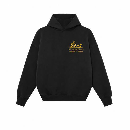 Hoodie Black Courchevel 1850 | Maison Guava