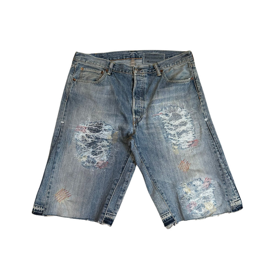 Distressed STUDIO POLYVALENT Blue Short