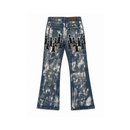 Jeans Demi Flare Fit Luster Wash With Patches Silver | WhoDecidesWar, view 2