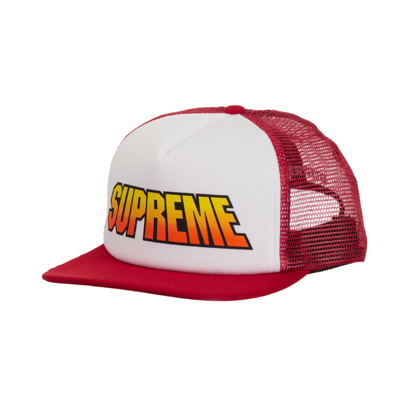 Casquette à dos en maille dégradée à 5 panneaux « Rouge » | Supreme