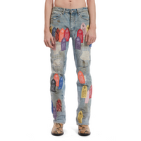 Jeans Patch arched Repared Distressed Multicolor  | WhoDecidesWar
