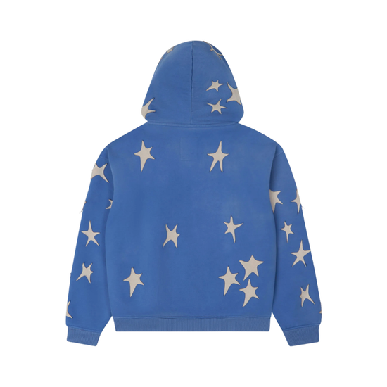 Zip Hoodie Stars Patchwork Washe Blue | KidSuper