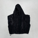 Hoodie Sleeveless Signature Texture Black | OUTRENOIR