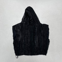 Hoodie Sleeveless Signature Texture Black | OUTRENOIR