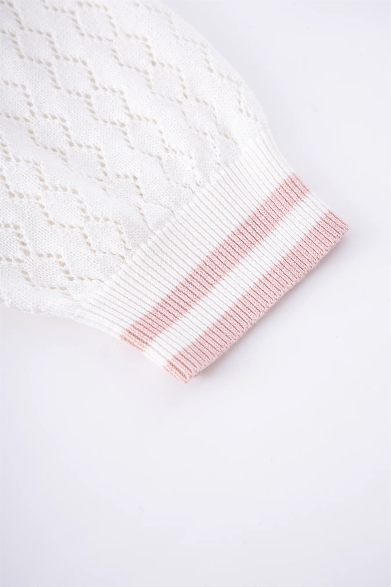 Knitwear White / Pink Knit Polo | Unknown