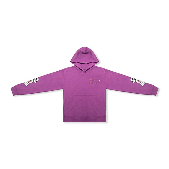 Sweat à capuche violet « Je veux plus, pas moins » | Chrome Hearts x Matty Boy