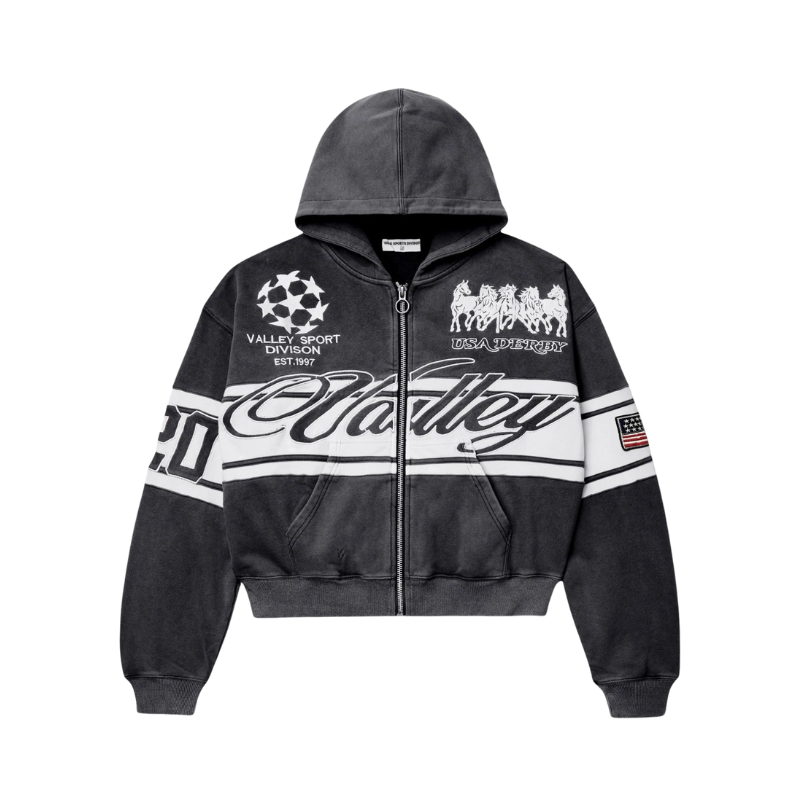 Zip Hoodie Cursive Black | Vale Lives