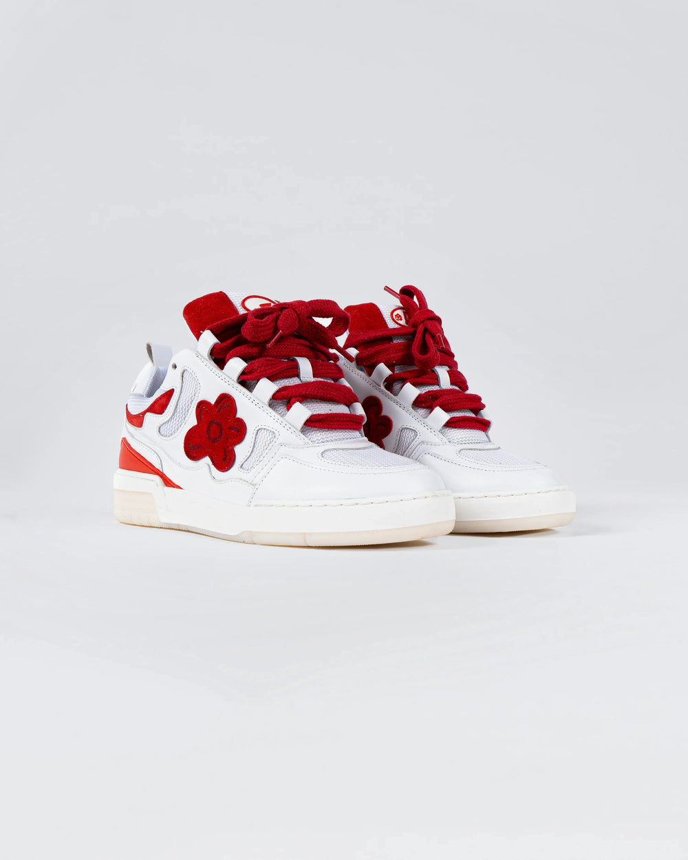 Hi-top White Red Motor | Flower Instincts