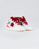 Hi-top White Red Motor | Flower Instincts