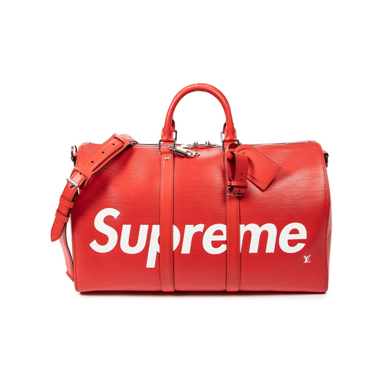 Duffle Bag Keepall Bandouliere Epi 45 Red | Louis Vuitton x Supreme
