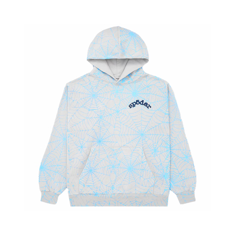 Hoodie AOP Grey/Blue  | Sp5der