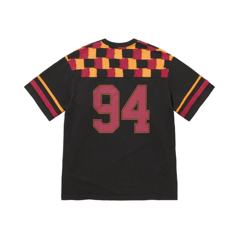 Football Top SUPREME Patchwork Yoke Black