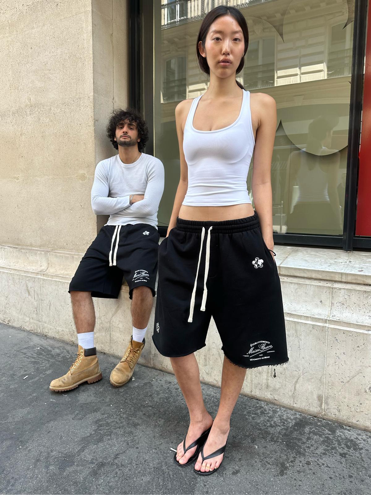Shorts Etablissement Black SS26 | Maison Guava