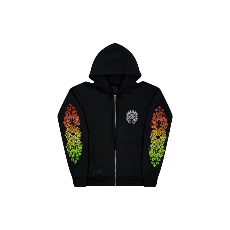Zip Hoodie Gradient Black | Chrome Hearts