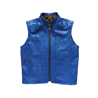 Leather Jacket Leonpardine Blue | Malgré Lui