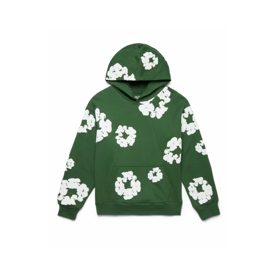 Hoodie Cotton Wreath Green | Denim Tears