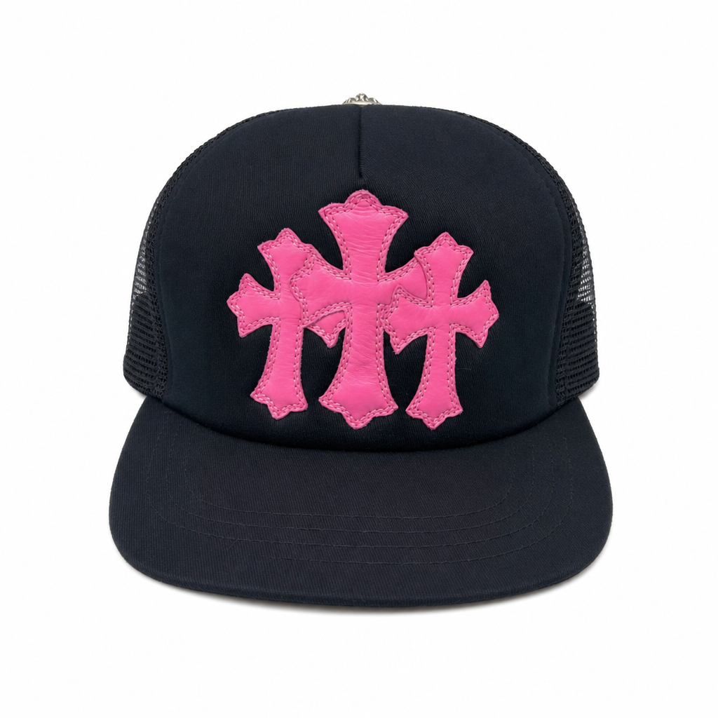 Cap Black Triple Cross Pink  | Chrome Hearts