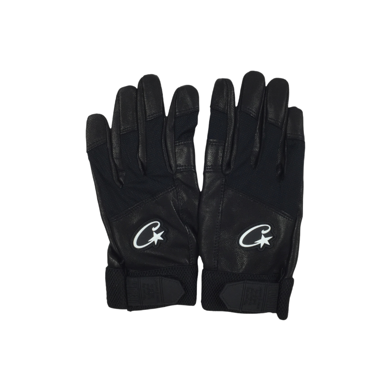 Corteiz Black Cstarz Leather Gloves