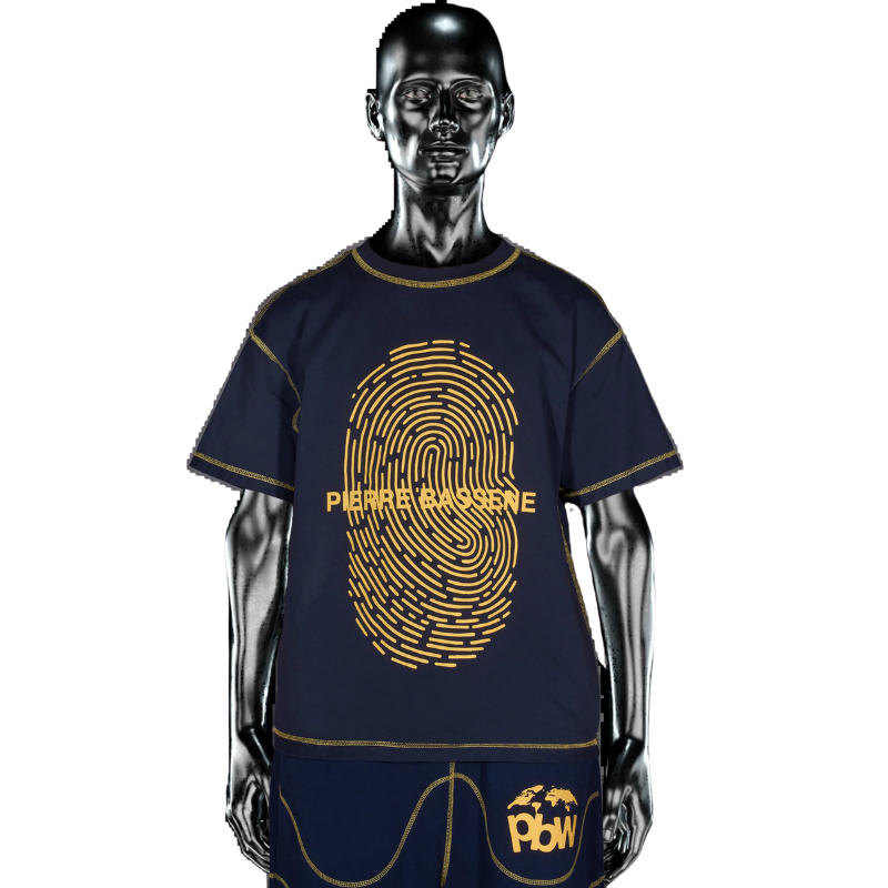 T-shirt Fingerprint Navy℗  | Pierre Bassene