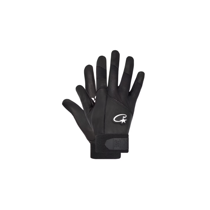 Corteiz Black Cstarz Leather Gloves