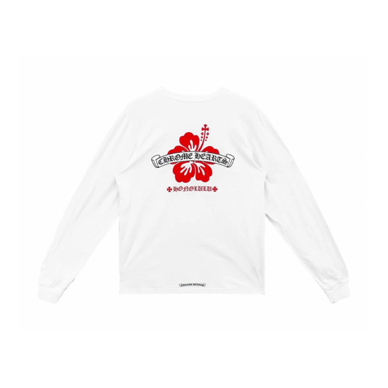 Longsleeve Honolulu Exclusive Hibiscus White  | Chrome Hearts