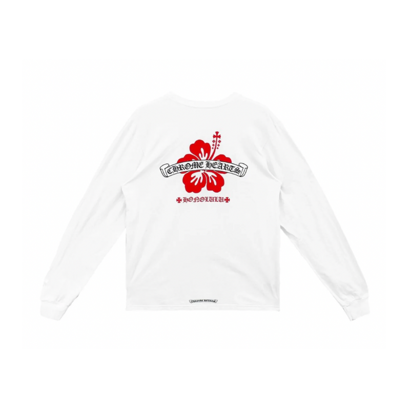 Longsleeve Honolulu Exclusive Hibiscus White  | Chrome Hearts