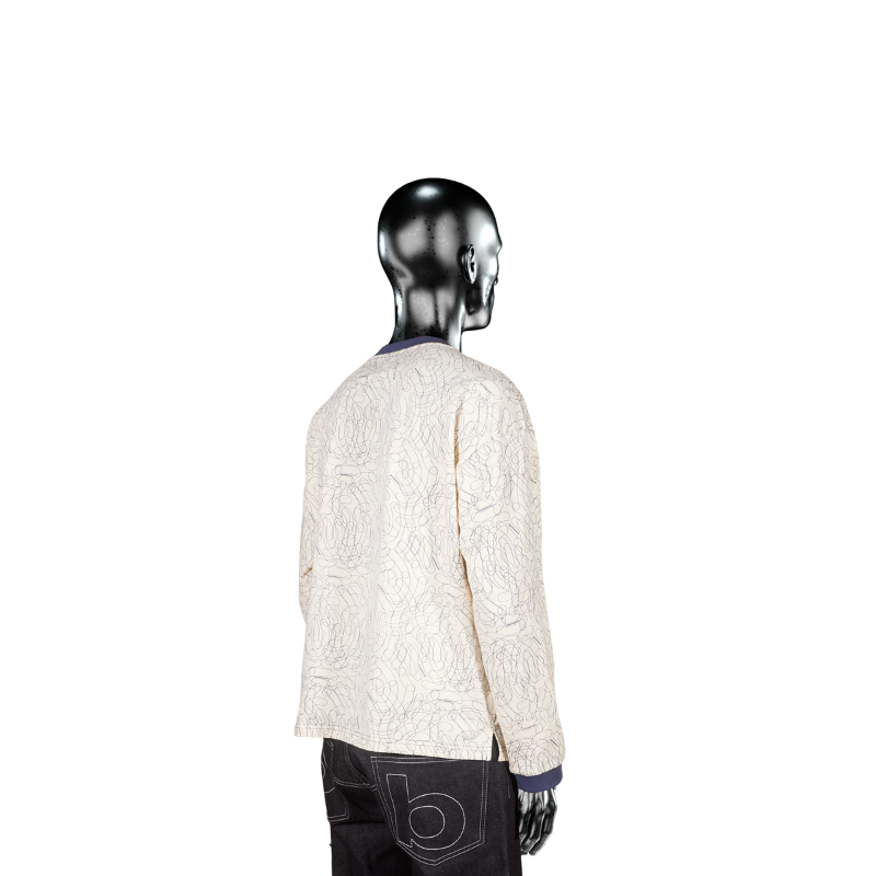 T-shirt à manches longues - Crème/Bleu Digital Camo℗ | Pierre Bassene