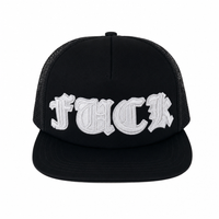 Cap Black Fuck Leather White  | Chrome Hearts
