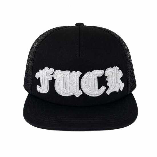 Cap Black Fuck Leather White  | Chrome Hearts