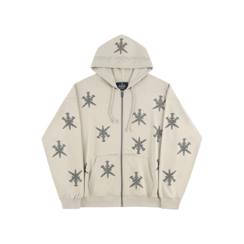 Zip Hoodie Sand Dagger Rhinestone | Unknown