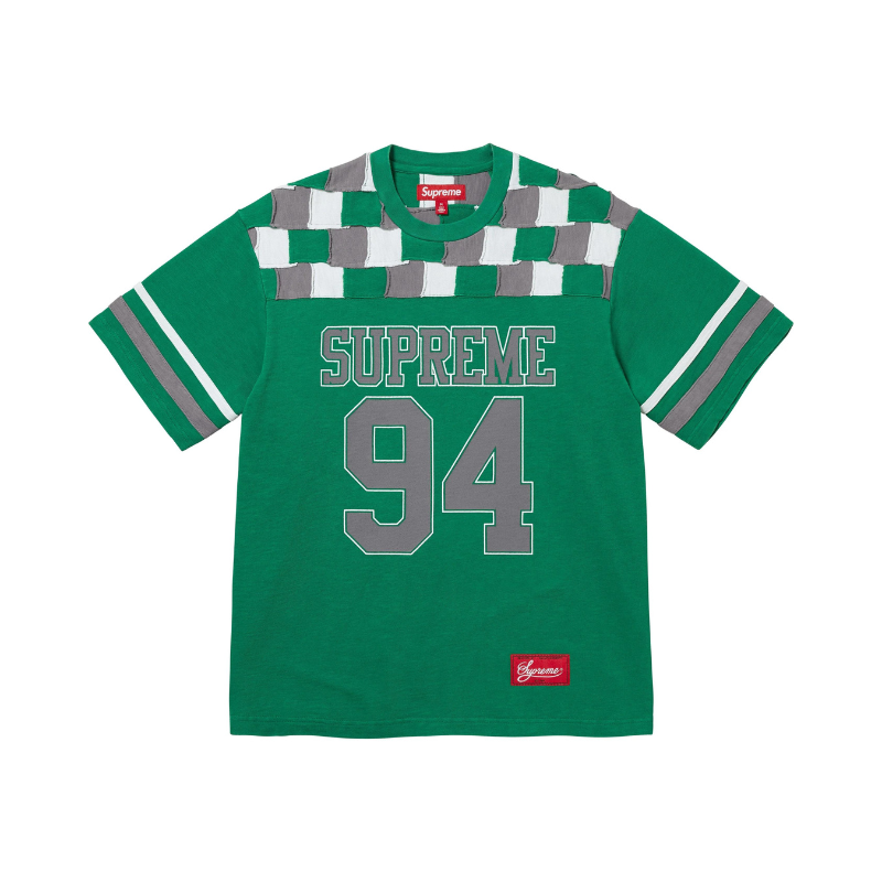 Football Top SUPREME Patchwork Yoke Green