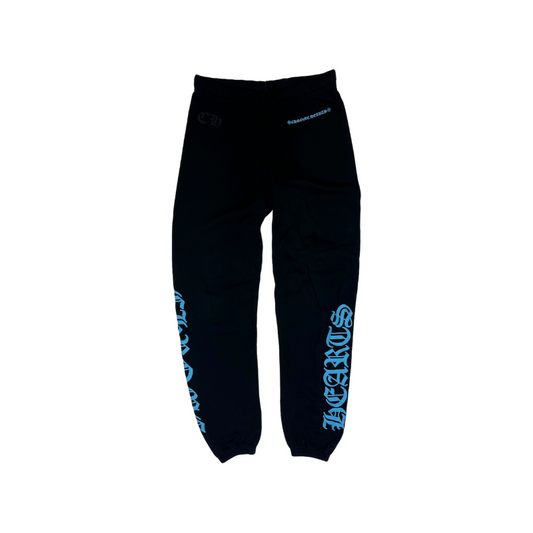 Chrome Hearts Black Blue Old English Sweatpants