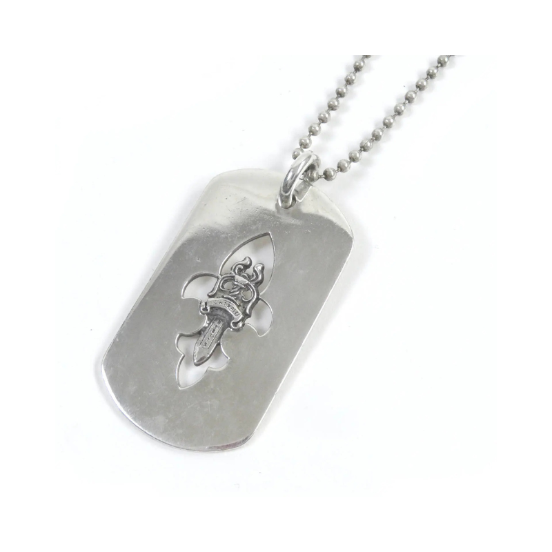 Collier avec plaque d'identité découpée et poignard | Chrome Hearts