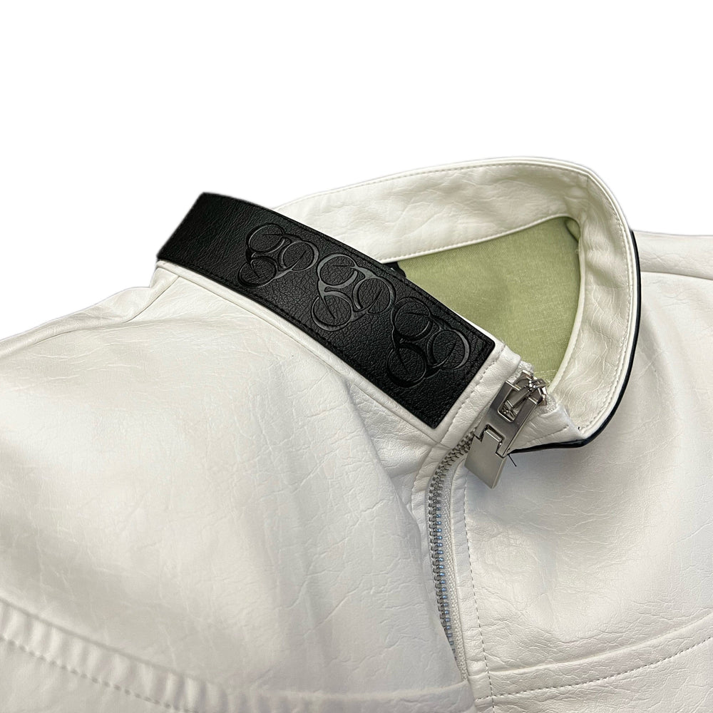 QAOS® Leather Jacket QUIROZ in White