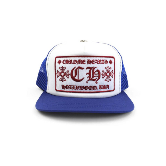 Trucker Cap Chrome Hearts CH Hollywood Blue/White