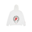 Hoodie Rolling Stone Lips Online Exclusive 'White' | Chrome Hearts