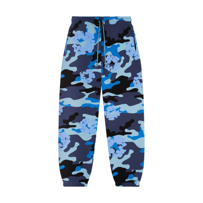 Joggers Blue Camo Cotton Wreath | Denim Tears