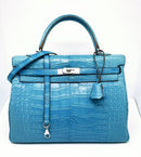 Kelly HERMES 35 Alligator Bleu Mykonos