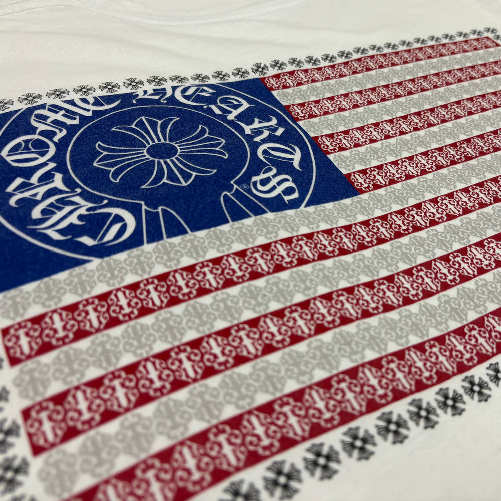 T-shirt White USA Flag | Chrome Hearts