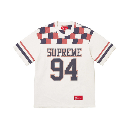 Football Top SUPREME Patchwork Yoke White