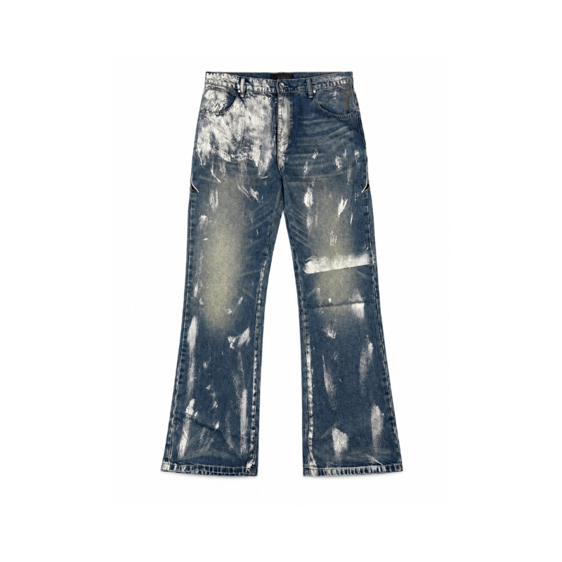 Jeans Demi Flare Fit Luster Wash With Patches Silver | WhoDecidesWar, view 3