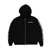 Sweat à capuche zippé noir « Scroll Logo » | Chrome Hearts