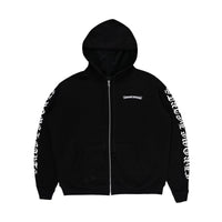 Zip Hoodie Black Scroll Logo | Chrome Hearts