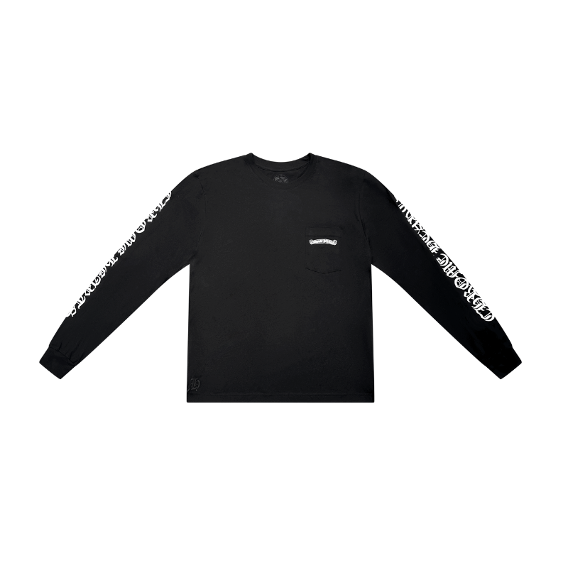 Longsleeve Scroll Logo Black | Chrome Hearts — Hype clothes — view 4