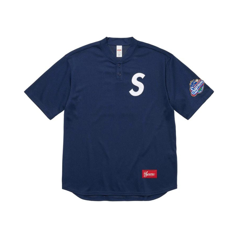 T-shirt "S" Logo Henley Blue | Supreme